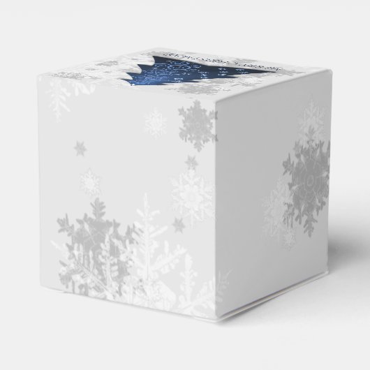 Blauwe kerstboom voor kerstmis bedankdoosjes (Achterkant)