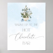Blauwe kerstboom warme chocoladereep poster (Voorkant)