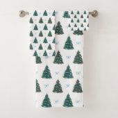 Blauwe Kerstboom Winter Coquette Kerstmis Bad Handdoek (Insitu)