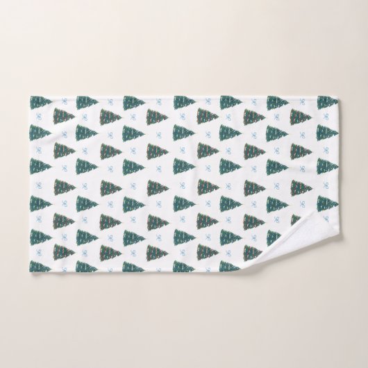 Blauwe Kerstboom Winter Coquette Kerstmis Bad Handdoek (Handdoek)
