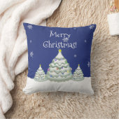 Blauwe Kerstboom Worp Kussen (Deken)