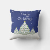 Blauwe Kerstboom Worp Kussen (Achterkant)