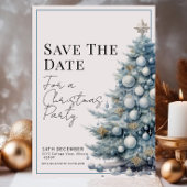 Blauwe kerstboom Zilveren kerstballen Bewaar de da Kaart