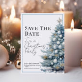 Blauwe kerstboom Zilveren kerstballen Bewaar de da Kaart