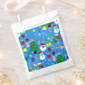 blauwe kerstboom zwarte kerstman bedankzakje (Geknipt)