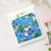 blauwe kerstboom zwarte kerstman bedankzakje (Gezegeld)