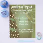 Blauwe kerstboombrochure flyer (Enkel)