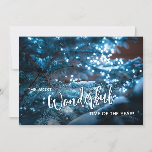 Blauwe kerstboomfeestdag Kaart (Voorkant)