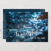 Blauwe kerstboomfeestdag Kaart (Voorkant / Achterkant)