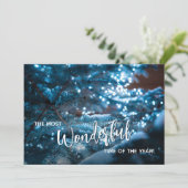 Blauwe kerstboomfeestdag Kaart (Staand voorkant)