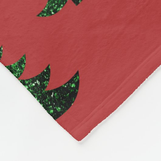 Blauwe kerstboomgaarden fleece deken (Hoek)