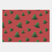 Blauwe kerstboomgaarden inpakpapier vel (Voorkant 2)