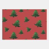 Blauwe kerstboomgaarden inpakpapier vel (Voorkant)