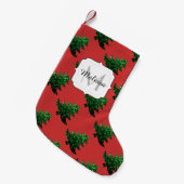 Blauwe kerstboomgaarden kleine kerstsok (Voorkant (Hangend))