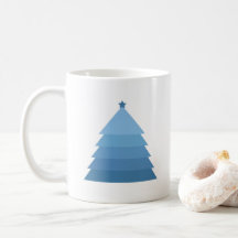 Blauwe kerstboomkoffie Mok