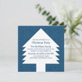 Blauwe kerstboomkoorts nodigt uit kaart (Staand voorkant)