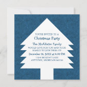 Blauwe kerstboomkoorts nodigt uit kaart (Voorkant)