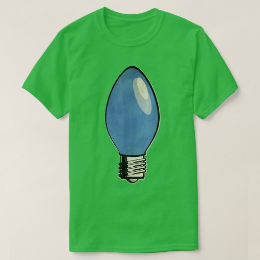 blauwe kerstboomlamp t-shirt (Design voorkant)