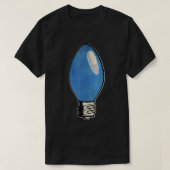  blauwe kerstboomlamp t-shirt (Design voorkant)