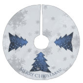 Blauwe kerstboomrok kerstboom rok (Voorkant)