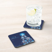 Blauwe kerstboomset van kurkOnderzetters Onderzetter (Rechterzijde)