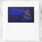 Blauwe kerstboomsterren Koord van lampjes Elegant Rechthoekige Sticker (Tas)