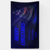 Blauwe kerstboomsterren Koord van lampjes Elegant Spandoek (Verticaal)