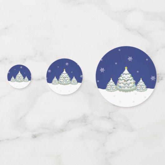 Blauwe kerstboomtafel Confetti (Voorkanten)