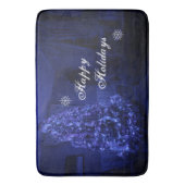 Blauwe kerstboomverlichting badmat (Voorkant Verticaal)