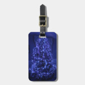 Blauwe kerstboomverlichting bagagelabel (Voorkant verticaal)