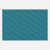 Blauwe kerstboomwolken ShooghStar Holiday Inpakpapier Vel (Voorkant 3)