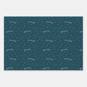 Blauwe kerstboomwolken ShooghStar Holiday Inpakpapier Vel (Voorkant 2)