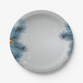 Blauwe kerstBorden Papieren Bordje (Voorkant)