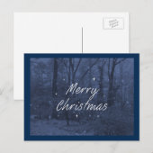 Blauwe kerstBriefkaarten Feestdagenkaart (Voorkant / Achterkant)