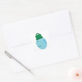 Blauwe kerstbulb Cadeau Label Sticker (Envelop)