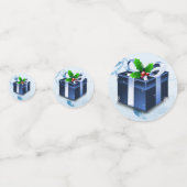 Blauwe kerstcadeau-Confetti Confetti (Voorkanten)