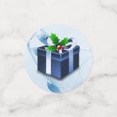 Blauwe kerstcadeau-Confetti Confetti (Kleine voorkant)