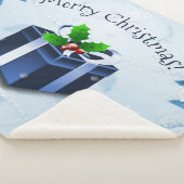 Blauwe kerstcadeau Sherpa Blanket Sherpa Deken (3/4)