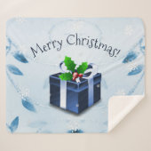 Blauwe kerstcadeau Sherpa Blanket Sherpa Deken (Voorkant (horizontaal))
