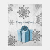 Blauwe kerstcadeau voor feestdag fleece deken (Voorkant)
