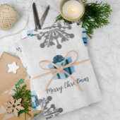 Blauwe kerstcadeaubladen inpakpapier vel