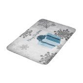 Blauwe kerstcadeaubon feestdag bath Mat (Gekanteld)