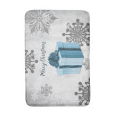Blauwe kerstcadeaubon feestdag bath Mat (Voorkant Verticaal)