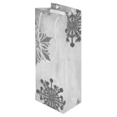 Blauwe kerstcadeaubon voor feestdag wijn cadeautas (Achterkant Gekanteld)