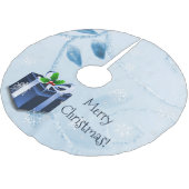 Blauwe kerstcadeauboom kerstboom rok (Gekanteld)