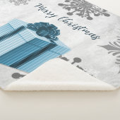 Blauwe kerstcadeaufeestdag Sherpa Blanket Sherpa Deken (3/4)