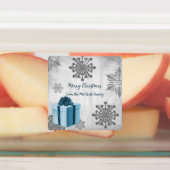 Blauwe kerstcadeaus voor feestdagen labels (Aangebracht)