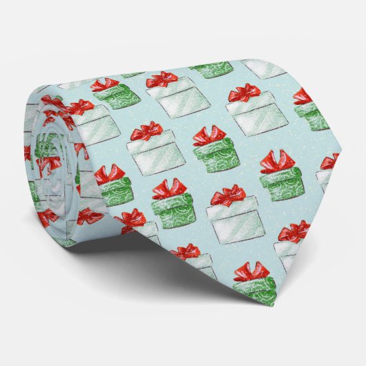 Blauwe kerstcadeauStropdas Stropdas (Opgerold)