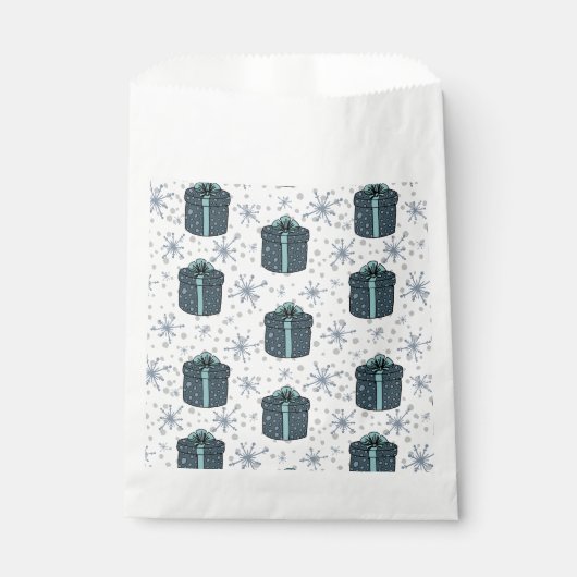 Blauwe kerstcadeautjes bedankzakje (Voorkant)