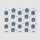 Blauwe kerstcadeautjes tissuepapier (Voorkant)